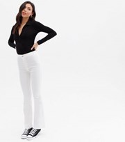 New Look White Super Stretch High Waist Flared Brooke Jeans